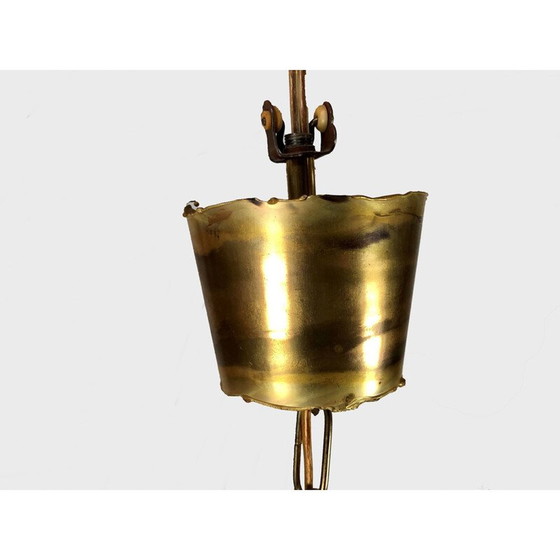 Image 1 of Ensemble de 3 lampes suspendues brutalistes vintage par Svend Aage pour Holm Sørensen, Danemark 1960