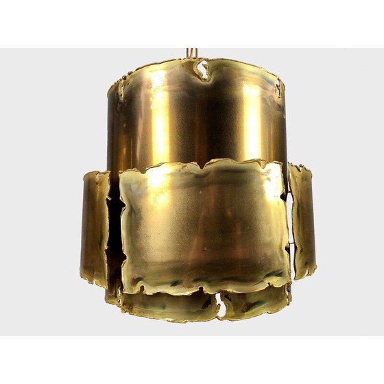 Image 1 of Ensemble de 3 lampes suspendues brutalistes vintage par Svend Aage pour Holm Sørensen, Danemark 1960