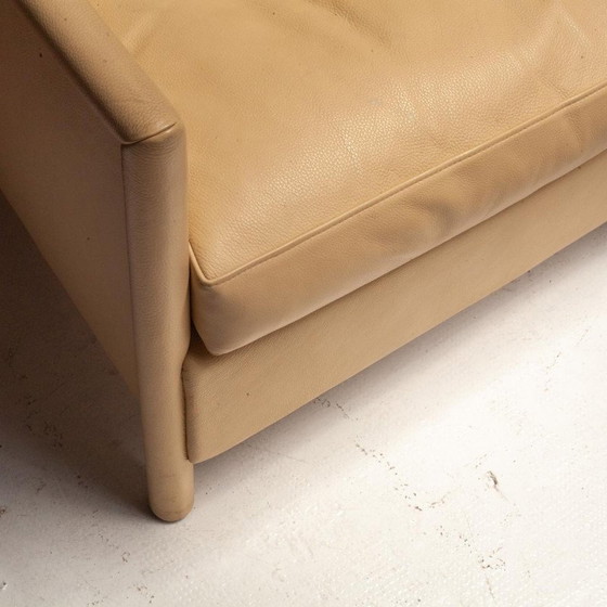 Image 1 of Fauteuil club Vivette vintage en cuir crème par Luca Meda, 1980