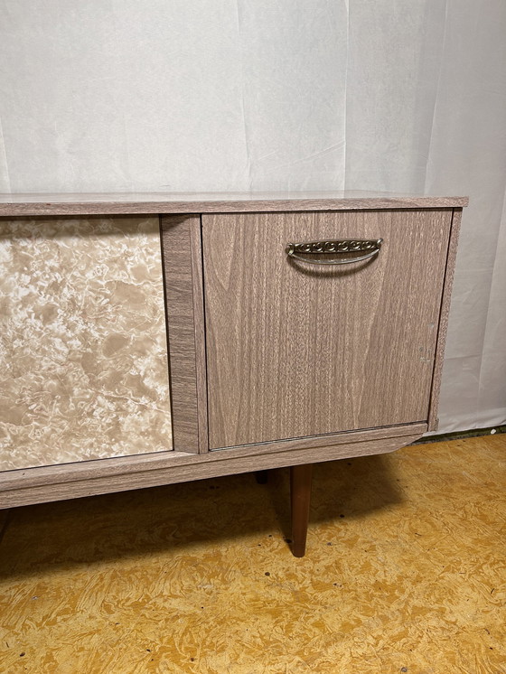 Image 1 of Mid Century Retro Vintage Italian Style Sideboard Formica Old Hollywood Design 1950