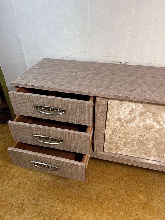 Image 1 of Mid Century Retro Vintage Italian Style Sideboard Formica Old Hollywood Design 1950