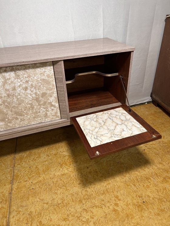 Image 1 of Mid Century Retro Vintage Italian Style Sideboard Formica Old Hollywood Design 1950