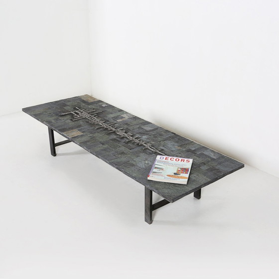 Image 1 of Table basse brésilienne brutaliste en pierre de Pia Manu, 1960