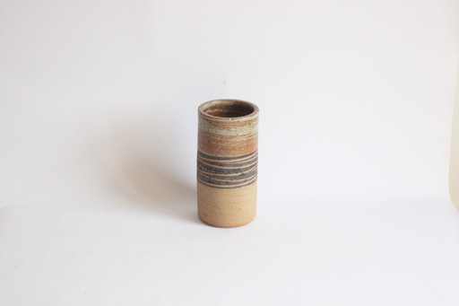 Vase cylindrique en céramique Tue Poulsen, Danemark 1970S.