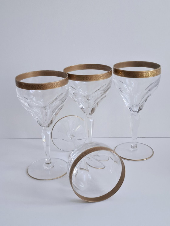 Image 1 of Rare Verres à Vin en Cristal Set de 4 Lady Hamilton Oertal Minton Allemagne