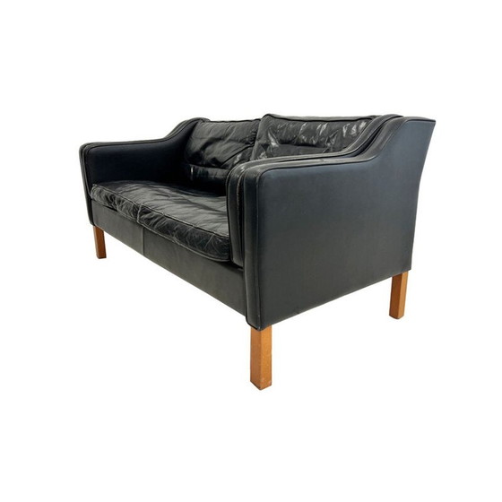 Image 1 of Canapé vintage noir 2 places Danish Mogensen