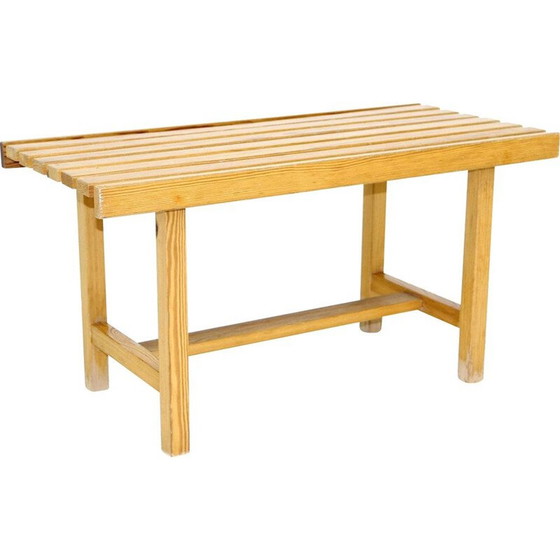 Image 1 of Banc vintage minimaliste en pin, Suède 1970