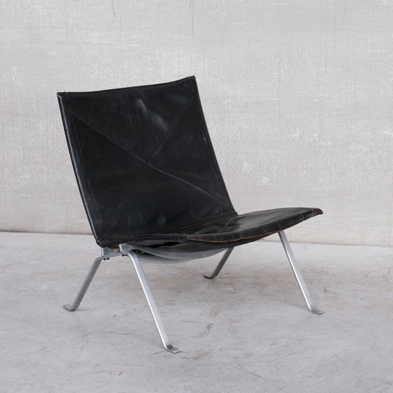 Image 1 of Paire de fauteuils en cuir du milieu du siècle par Poul Kjærholm pour E. Kold Christensen, Danemark 1956