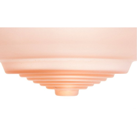 Image 1 of Lustre vintage en verre rose de Muller Frères, France 1930