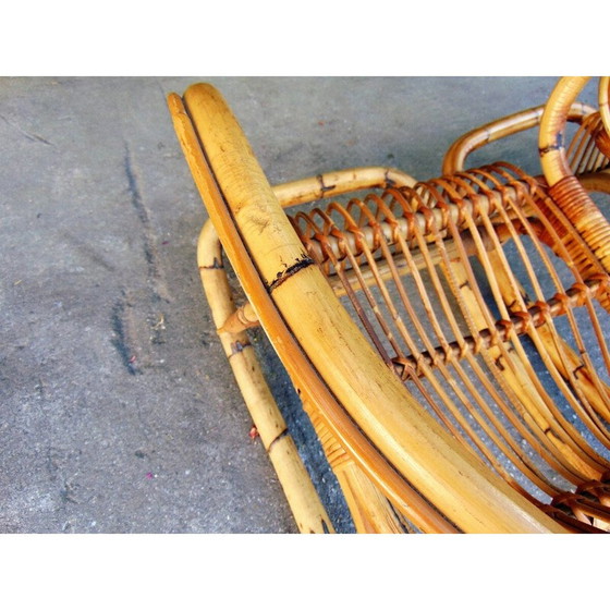 Image 1 of Paire de fauteuils à bascule en bambou