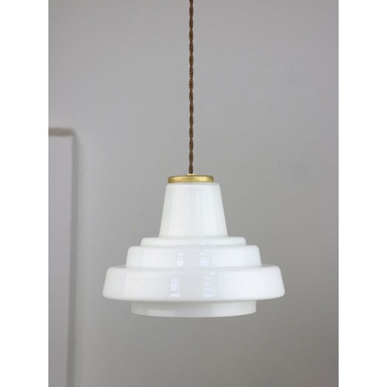 Image 1 of Lampe suspendue vintage en laiton, Italie