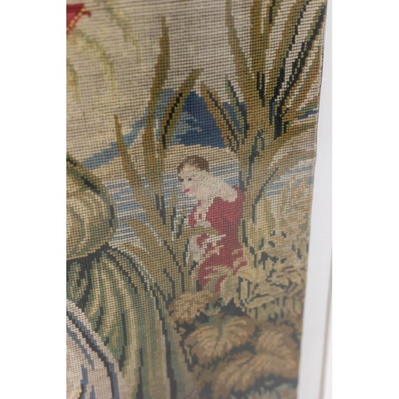 Image 1 of Tapis vintage représentant une scène orientaliste, France 1880