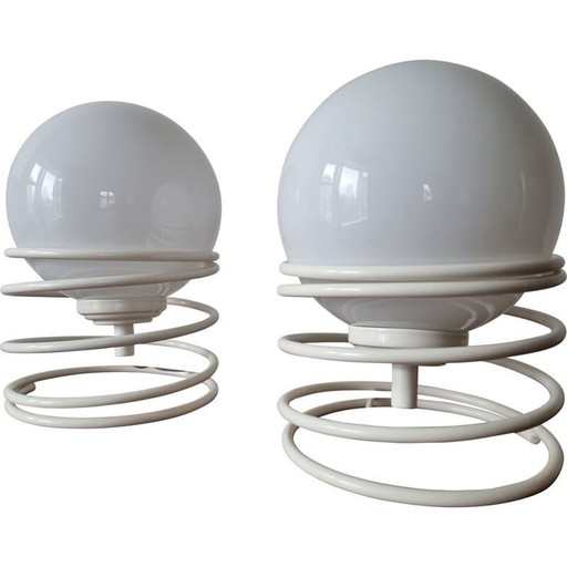 Paire de lampes de table en spirale Woja, milieu du siècle dernier, 1970