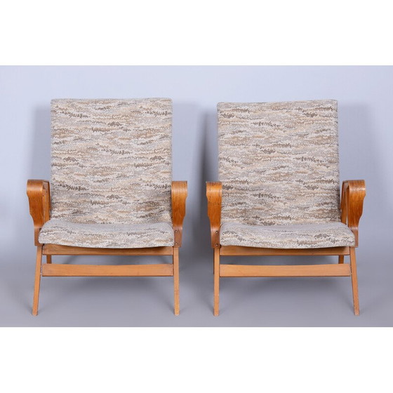 Image 1 of Paire de fauteuils en bois de hêtre du Mid Century par Tatra Pravenec, Tchécoslovaquie années 1950