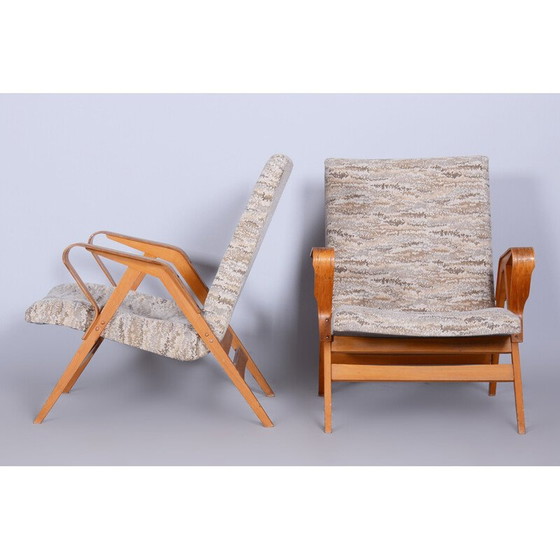 Image 1 of Paire de fauteuils en bois de hêtre du Mid Century par Tatra Pravenec, Tchécoslovaquie années 1950