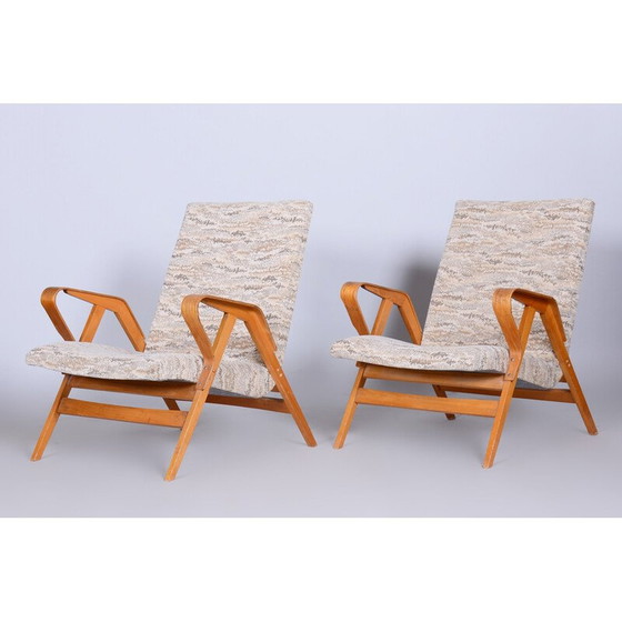 Image 1 of Paire de fauteuils en bois de hêtre du Mid Century par Tatra Pravenec, Tchécoslovaquie années 1950