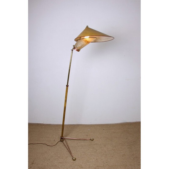 Image 1 of Lampadaire italien vintage en laiton, 1950