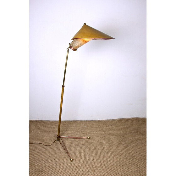 Image 1 of Lampadaire italien vintage en laiton, 1950