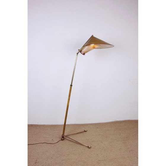 Image 1 of Lampadaire italien vintage en laiton, 1950