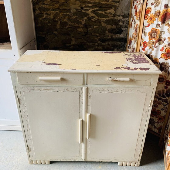 Image 1 of Buffet vintage à pieds d'éléphant en bois