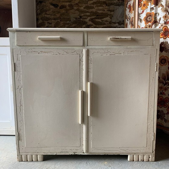 Image 1 of Buffet vintage à pieds d'éléphant en bois