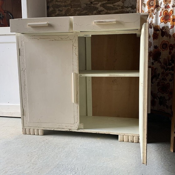 Image 1 of Buffet vintage à pieds d'éléphant en bois