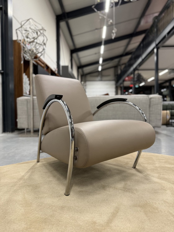 Image 1 of Gelderland 5770 Fauteuil Lotus Cuir Ohman Taupe