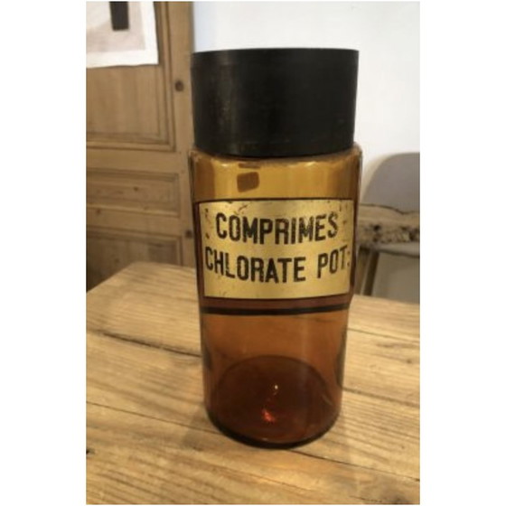 Image 1 of Pot à pharmacie vintage en ambre