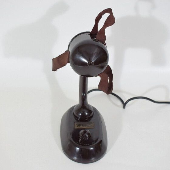 Image 1 of Ventilateur vintage en bakélite par W.O. Langille pour la machine à coudre Singer, USA 1930
