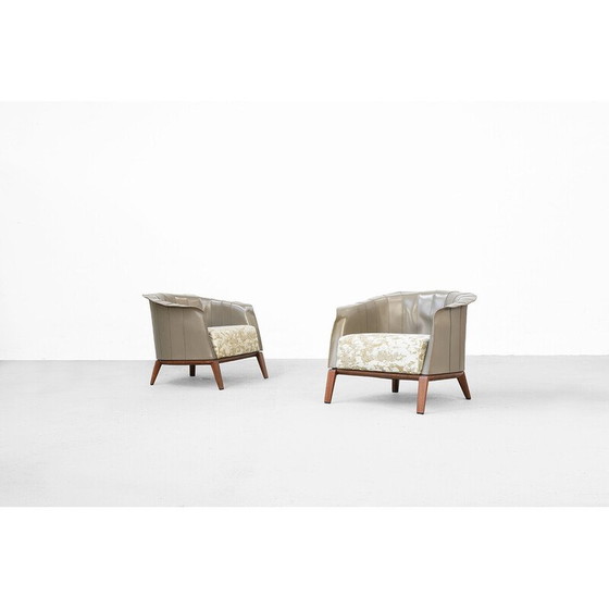 Image 1 of Paire de fauteuils vintage par Umberto Asnago pour Giorgetti, Italie