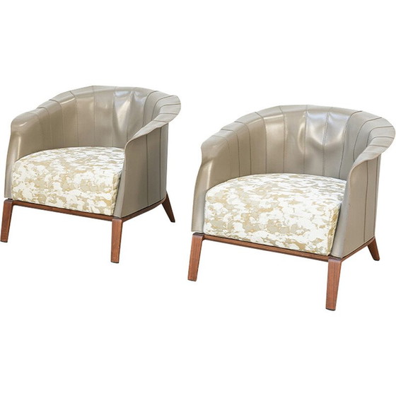 Image 1 of Paire de fauteuils vintage par Umberto Asnago pour Giorgetti, Italie