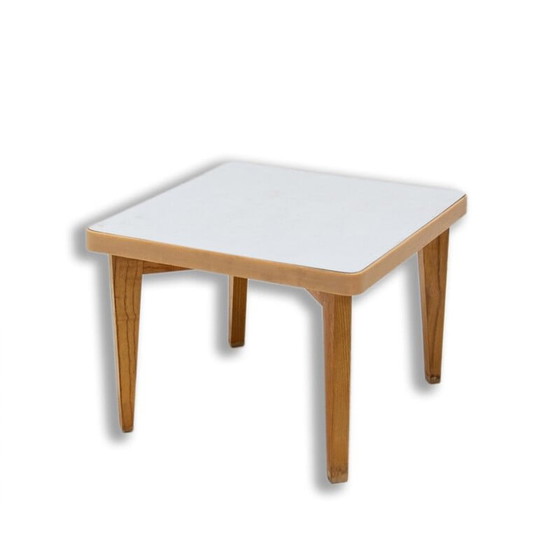 Image 1 of Petite table d'appoint en formica et bois de hêtre, Mid Century, Tchécoslovaquie, années 1960