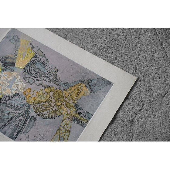 Image 1 of Impression sur papier Arches vintage de la série Atelier 17 de Lawrence Heyman Fertilization III, 1960