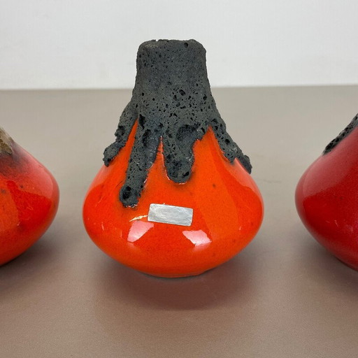 Ensemble de 3 vases en céramique vintage de Roth Ceramics, Allemagne, années 1970