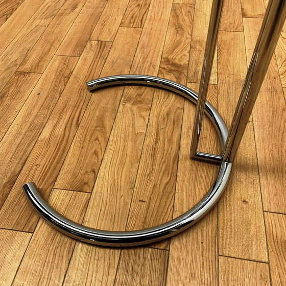 Image 1 of E1027 table basse vintage en verre et métal par Eileen Gray