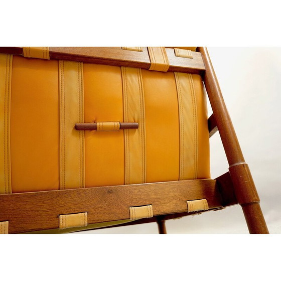 Image 1 of Canapé vintage 2 places en cuir brésilien et bois de Jatoba, 1970