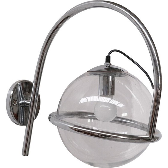 Image 1 of Lampes murales vintage en chrome et verre transparent par Kinkeldey, 1970