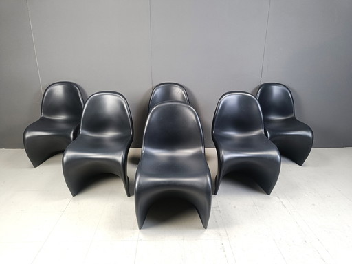 Black Panton Dining Chairs, Set Of 6