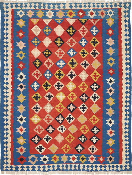 Kilim Fars Kashgaï -Tissé à la main-Utilisé 233 X 176 cm No. 448919