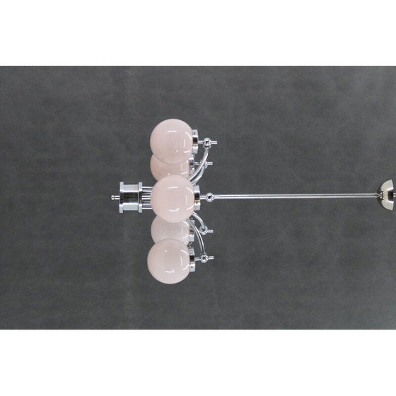 Image 1 of Lustre vintage Art Déco chromé, Tchécoslovaquie années 1930