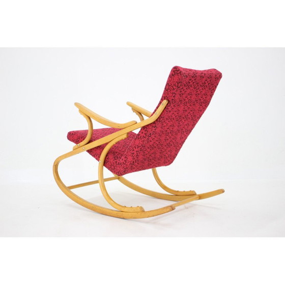 Image 1 of Fauteuil à bascule vintage en hêtre par Ton, Tchécoslovaquie 1970