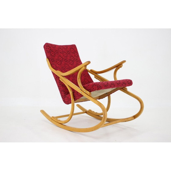 Image 1 of Fauteuil à bascule vintage en hêtre par Ton, Tchécoslovaquie 1970