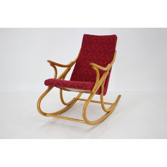 Image 1 of Fauteuil à bascule vintage en hêtre par Ton, Tchécoslovaquie 1970