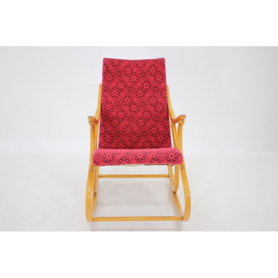 Image 1 of Fauteuil à bascule vintage en hêtre par Ton, Tchécoslovaquie 1970