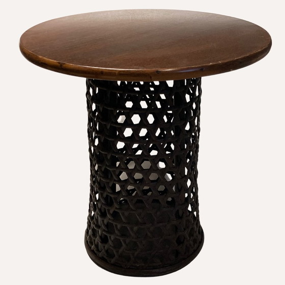 Image 1 of Table d'appoint moderniste en bambou et chêne, 1970S