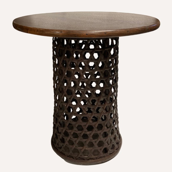 Image 1 of Table d'appoint moderniste en bambou et chêne, 1970S