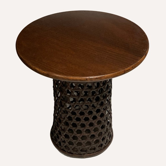 Image 1 of Table d'appoint moderniste en bambou et chêne, 1970S