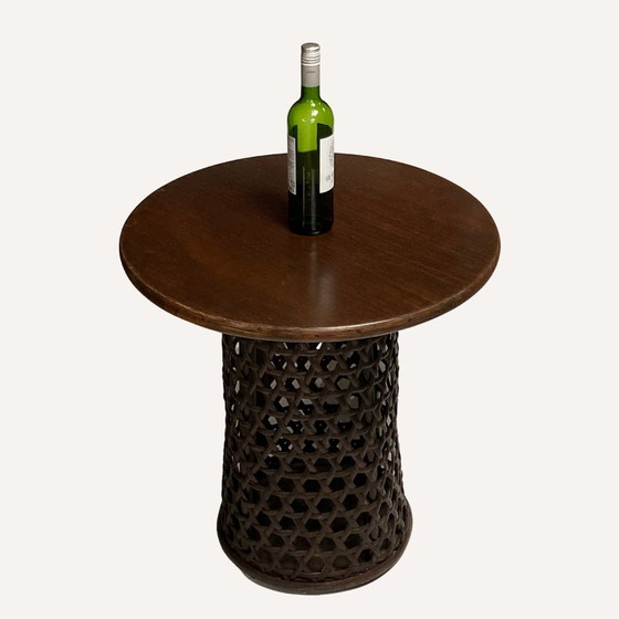 Image 1 of Table d'appoint moderniste en bambou et chêne, 1970S