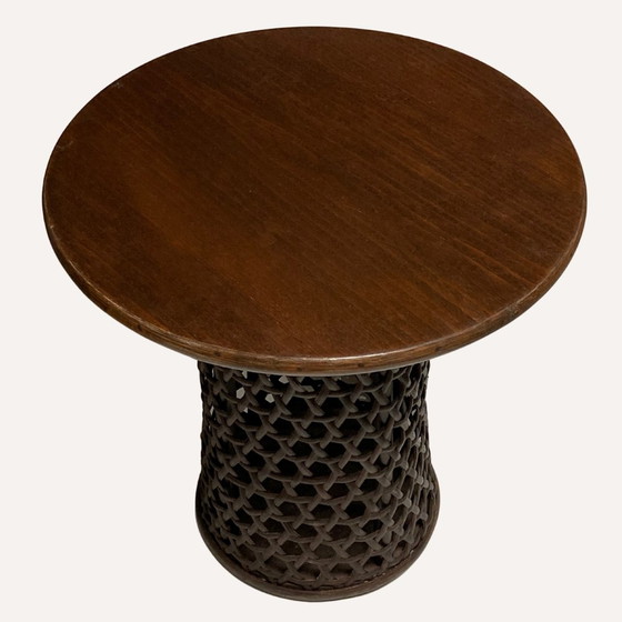 Image 1 of Table d'appoint moderniste en bambou et chêne, 1970S