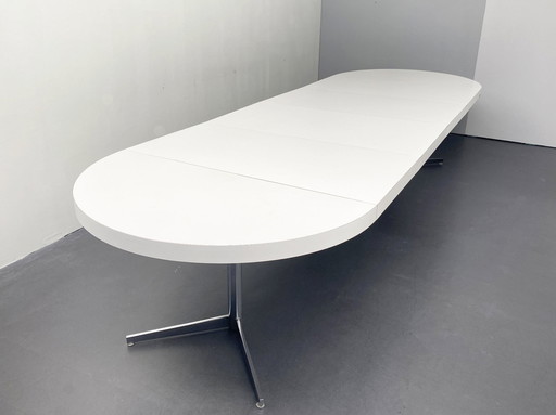 Table de salle à manger blanche extensible jusqu'à 358Cm, Allemagne, 70Er